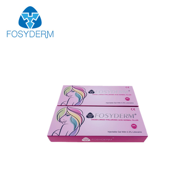 Fosyderm 2ml δερμικό δερμικό υλικό πληρώσεως εγχύσεων χειλικών υλικών πληρώσεως Hyaluronic όξινο