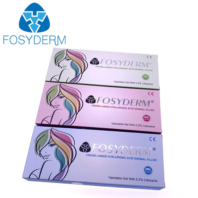 υλικό πληρώσεως 2ml Fosyderm για τα χείλια μάγουλων πηγουνιών που αφαιρούν το Hyaluronic οξύ ρυτίδων